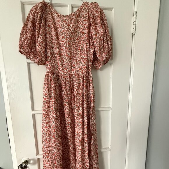 Abrielle Dress Coral Poppy Bell Floral - Picture 6 of 8